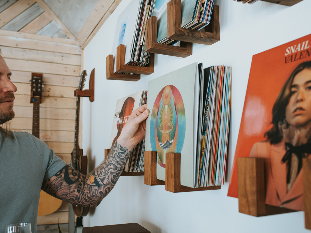 Flip Record Display Shelf