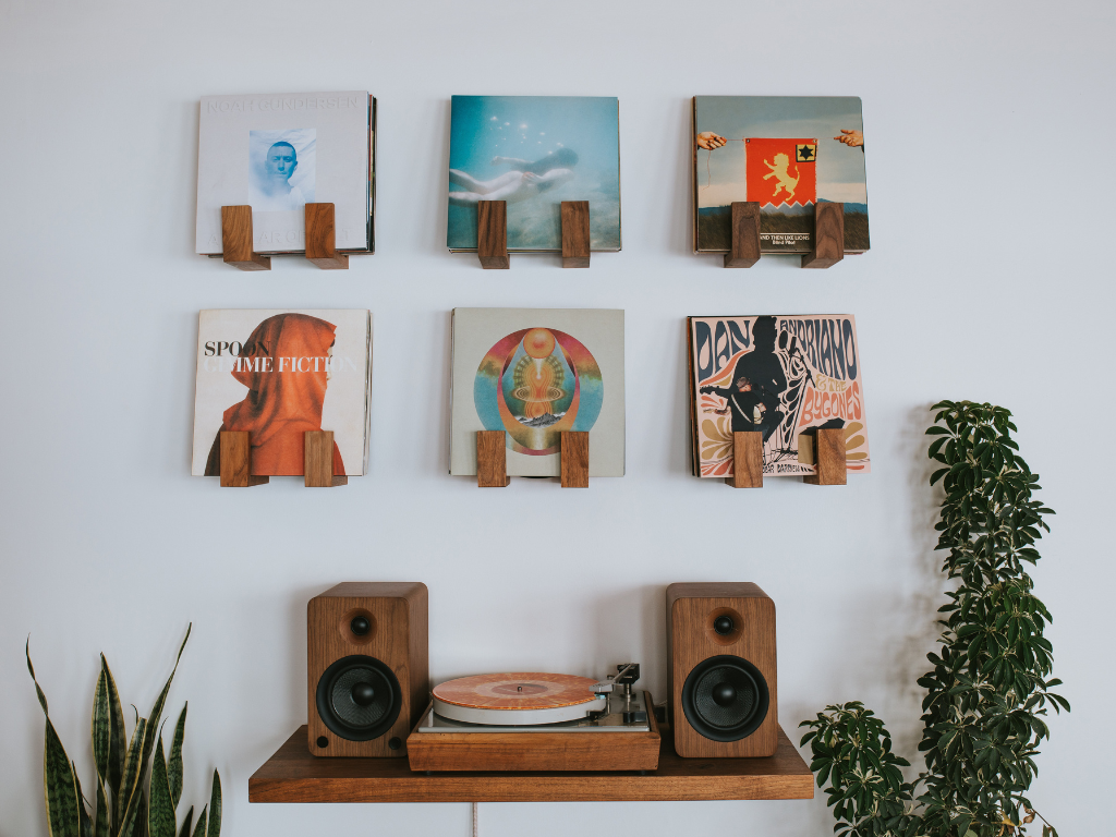 Flip Record Display Shelf