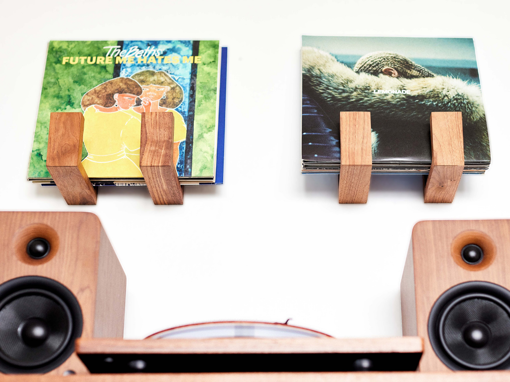 Flip Record Display Shelf